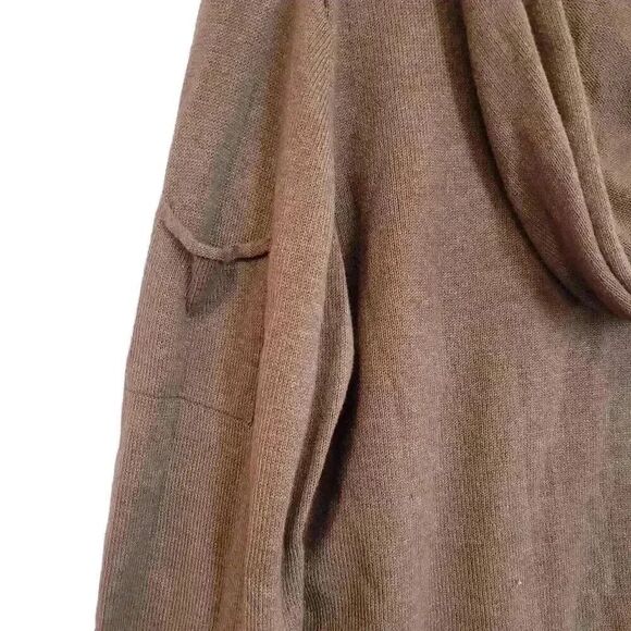 Columbia Women's Tan Acrylic & Cotton Knit Sweater Hoodie - Picture 3 of 12